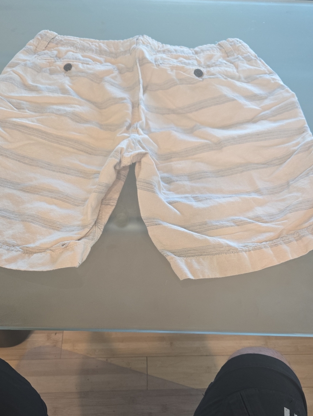 Lucky Brand Cream Striped Men's Hybrid Shorts